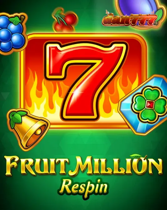 Fruit Million Respin سلاٹ گیم کا ایک منظر جس میں رنگین پھل اور جدید انٹرفیس دکھایا گیا ہے۔